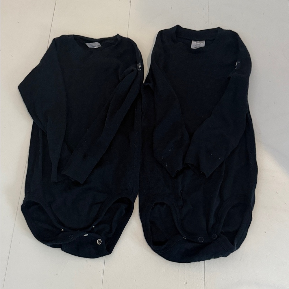 Polarn O. Pyret TWO ONESIES! merino wool size 1-2 years